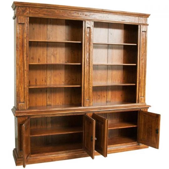 bisc l3978 orechovy prirodne drevo zantikvovany policovy skrina knihovna nabytok veranda kancelaria pracovny vidiecky dom stol country nabytok rustikalny mediteransky provensalsky plny drevena jedalen.jpg